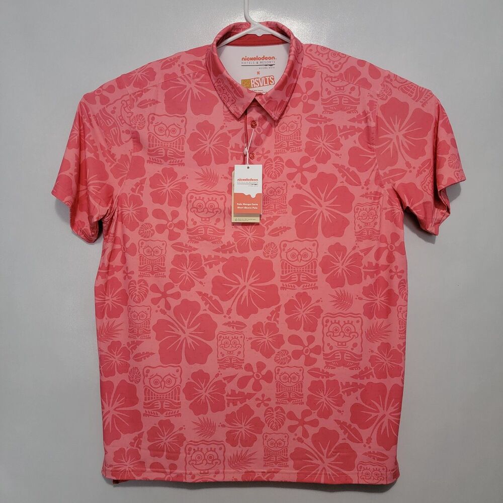 RSVLTS Nickelodeon Mens XL Pink Red “Spongebob Riviera Maya” All-Day NWT